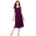 Plus Size Women's Georgette Fit-And-Flare Dress by Roaman's in Dark Berry (Size 32 W)