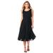 Plus Size Women's Georgette Fit-And-Flare Dress by Roaman's in Black (Size 22 W)