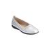 Wide Width Women's The Vivi Slip On Flat by Comfortview in Silver (Size 9 1/2 W)