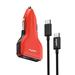 VogDUO 57W Ultra-thin USB-C PD fast charging Car Charger 12V USB car adaptor Dual USB ports Red