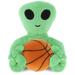 DolliBu Green Alien Stuffed Animal with Basketball Plush - Soft Huggable Alien Adorable Playtime Alien Plush Toy Cute Alien Gift Plush Doll Toy for Kids and Adults - 6 Inches