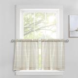 Special Edition by Lush Decor Farmhouse Textured Sheer Solid Color Ruffled 29" Cafe Curtain Polyester in White | 36 H x 29 W in | Wayfair 21T012444