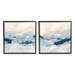 Ivy Bronx Abstract Mountain Peaks Scenery by June Erica Vess - 2 Piece Painting Set on Wood in Blue/Brown | 12 H x 12 W x 1.5 D in | Wayfair