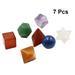 NUOLUX 7 Chakra Healing Crystal Platonic Solids Sacred Geometry Set with Merkaba Star Carved Chakra Stone Set for Crystal Healing Meditation Therapy