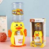 Cute Cold/Warm Water Gift Juice For Children Simulation Kitchen Toy Water Dispenser Drinking Fountain Pumps Hand Press YELLOW