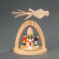 Weihnachtspyramide ALBIN PREISSLER "Wärmespiel - Engel, Bergmann und Nußknacker, Weihnachtsdeko" Weihnachtspyramiden Gr. Höhe: 13 cm, beige (natur) Schwibbögen Weihnachtspyramiden