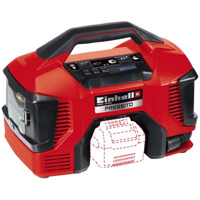 Kompressor EINHELL "Pressito", rot (baumarkt), B:19cm H:22,2cm L:28,8cm, Kompressoren, Power X-Change, Inkl. Adapter-Set