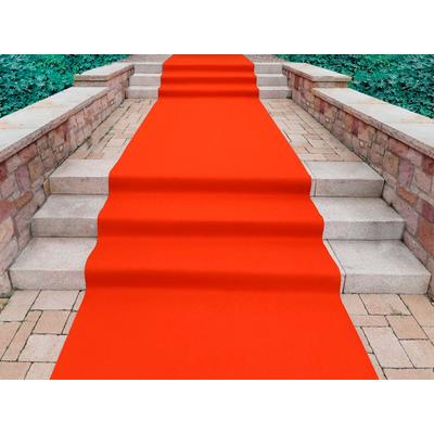 Läufer "PODIUM, Made in Belgium", orange, B:200cm H:2,6mm L:700cm, Polypropylen (PP), PRIMAFLOR-IDEEN IN TEXTIL, Teppiche, Breite 200 cm, Nadelfilz, Uni-Farben, ideal für Veranstaltungen Image