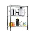 3 Tier Shelf Organizer for Kitchen 450lbs Capacity Height Adjustable Wire Shelving Unit Rack 24Lx14Wx30H Metal Bathroom Storage Shelves for Bedroom Laundry Room Metal Shelves