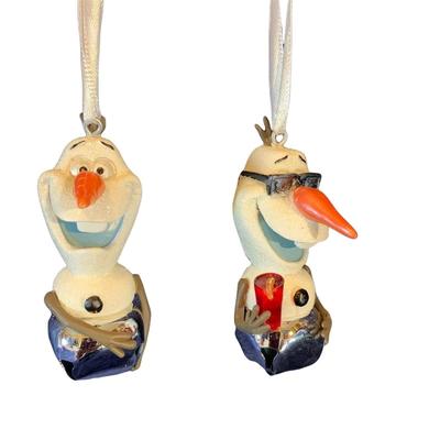 Disney Holiday | Disney Parks Frozen Olaf Snowman Jingle Bell Holiday Christmas Ornament Set | Color: Orange/White | Size: 2 3/4”