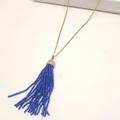 J. Crew Jewelry | J Crew Blue Beaded Tassel Necklace | Color: Blue/Gold | Size: Os