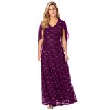 Plus Size Women's Sleeveless Lace Gown by Roaman's in Dark Berry (Size 26 W)