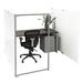 6'W x 6'D x 5'H Economy White Laminate Fully Furnished Modular Office - Longitudinal Add