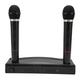 Wireless Microphone, 2.4G VHF Dynamic Multipurpose Mic with 1 for 2 Rechargeable Receiver Cordless Dynamic Mic System for Home Karaoke, Meeting, Speech