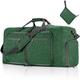 Travel Duffle Bag for Men, 115L Foldable Travel Duffel Bag with Shoes Compartment Overnight Bag for Men Women Waterproof & Tear Resistant (Deep Green)