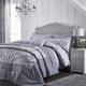 Catherine Lansfield Damask Jacquard Double Duvet Cover Set with Pillowcases Silver Grey