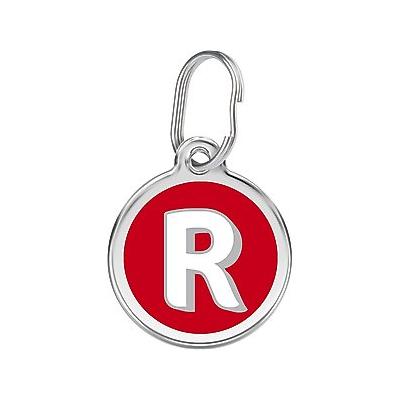 Red Dingo Alphabet Stainless Steel Personalized Dog & Cat ID Tag, Letter R, Large