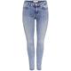 Ankle-Jeans ONLY "ONLBLUSH MID SK ANK RAW DNM REA694 NOOS" Gr. L (40), Länge 34, blau (medium blue) Damen Jeans Röhrenjeans
