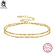 ORSA Jewelry – Bracelet Double couche en argent Sterling 925 articles d'eau avec chaîne Figaro pour