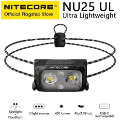 NITECORE NU25 UL USB-C Rechargeable lampe de sauna 400 Lumen Projecteur 3 Source de Lumière pour
