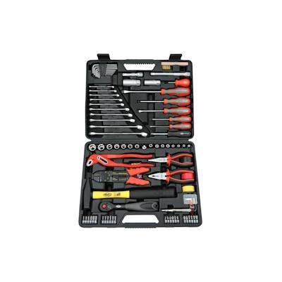 FAMEX 144-FX-48 Werkzeugkoffer gefüllt mit Werkzeug Set - Werkzeugkasten befüllt - Werkzeug-Set
