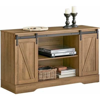 SoBuy FSB60-BR Sideboard mit Schiebetüren Kommode Schrank Küchenschrank Flurschrank Beistellschrank