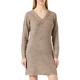 PIECES Damen Pcellen Ls V-Neck Knit Dress Noos Bc, Fossil, S