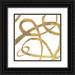 Pinto Patricia 15x15 Black Ornate Wood Framed with Double Matting Museum Art Print Titled - Golden Swirls Square II