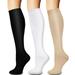 1/2/3 Pairs Knee High Graduated Compression Socks for Men & Women Best For Running Athletic Medical and Travel(3 Pairs Mixed L/XL)