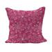 Hot Pink Fluffy Throw Pillow Cushion Cover Floral Arrangement Pattern on Hot Pink Background Spring Flourish Bloom Decorative Square Pillow Case 18 x 18 Hot Pink White Purple by Ambesonne