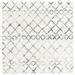 SAFAVIEH Fontana Shag Daniel Diamond Plush Area Rug Ivory/Grey 5 3 x 5 3 Square