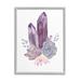 Stupell Industries Succulent Crystal Flower Purple Blue Watercolor Painting Graphic Art Framed Art Print Wall Art 24x30 By Ziwei Li