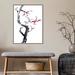 Red Barrel Studio® Plum Blossom Branch I by Rae Parker - Floater Frame Painting on Canvas in Gray/Red | 30 H x 23 W x 2 D in | Wayfair