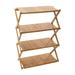 Miumaeov Portable 4-Tier Foldable Indoor/Outdoor Picnic Table 50cm Natural Bamboo Shelf