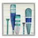 Breakwater Bay Port Oars Blue Green Striped Patterns by Paul Brent - Graphic Art on Wood in Blue/Brown/Gray | 12 H x 12 W x 1.5 D in | Wayfair