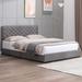 Red Barrel Studio® Camy Tufted Storage Platform Bed Wood & /Upholstered/Linen in Gray | 37.4 H x 54.8 W x 78.4 D in | Wayfair