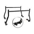 AA-Racks Non-Drilling Extendable Steel Pick-Up Truck Ladder Rack Two-bar Set with Unique Design for Tool Box Mounting - Matte Black