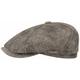 Stetson McCook Vintage Leather Cap Women/Men - Flat Ivy hat with Peak, Lining Summer-Winter - L (58-59 cm) Brown