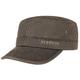 Stetson Datto Men's Army Cap - Water-Repellent Cotton Cap - Summer/Winter - Army Cap with UV 40+ Sun Protection - Washed Leather Look (Oilskin) - Urban Cap Brown M (56-57 cm)