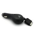 Retractable Car Charger DC Power Adapter Black Compatible With iPhone 4S 4 3GS 3G 2G iPad 3 2