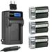 Kastar 3-Pack EN-EL1 Battery and LCD AC Charger Compatible with Nikon Coolpix 880 Coolpix 885 Coolpix 995 Coolpix E880 Konica Minota DG-5W DIGITAL Dimage A200 Portable Hand Slit Lamp