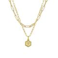 Kayannuo Christmas Clearance Gold Plated Chain Necklace For Women Hexagon Letter Pendant Layering Necklace Gifts For Women