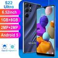 wo-fusoul Christmas Gifts For Adult S22 Ultra Unlocked Android Smartphone 8GB ROM+1GB RAM Android Phone 6.52 IN Full HD Cell Phone 2MP Rear Camera System 2000mAh Phone Mobile Phone