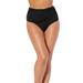 Plus Size Women's High Waist Twist Bikini Brief by Swimsuits For All in Black (Size 4)
