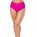 Plus Size Women's Side Knot Drape Overlay High Waist Bikini Brief by Swimsuits For All in Fruit Punch (Size 18)