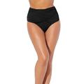 Plus Size Women's High Waist Twist Bikini Brief by Swimsuits For All in Black (Size 12)