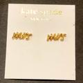 Kate Spade Jewelry | Kate Spade 14k Gold Filled Mrs Script Stud Earrings | Color: Gold | Size: Os