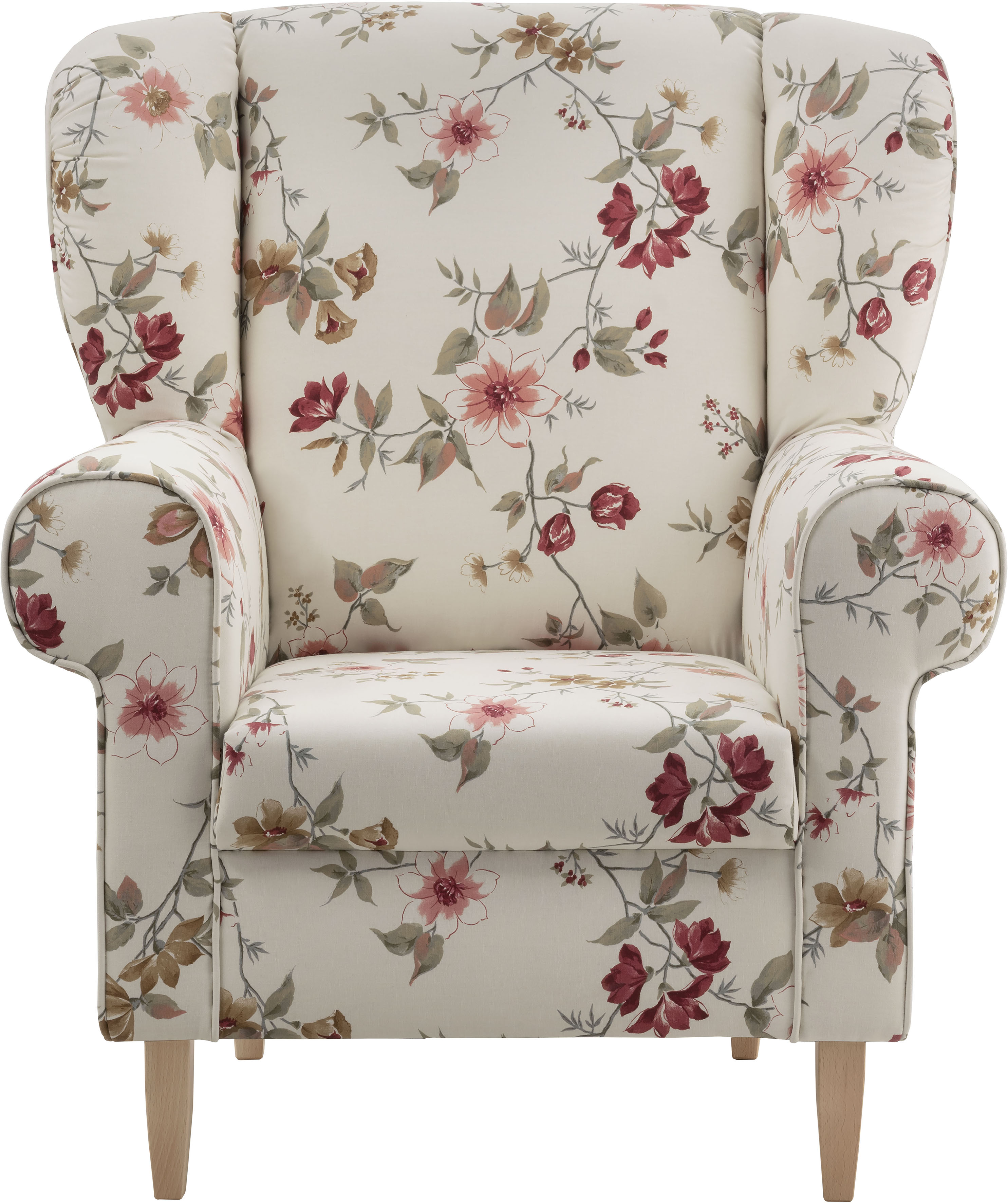 Sessel HOME AFFAIRE "Asino", bunt (blume), B:80cm H:102cm T:86cm, Strukturstoff Hahnentritt (55% Polyester, 45% Polyacryl), Sessel, Sessel, mit Hahnentritt Bezug, wahlweise mit Hocker Image