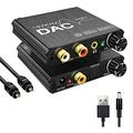 192KHz Digital to Analog Audio Converter with Bass and Volume Adjustment Digital SPDIF/Optical/Coaxial to Analog Stereo