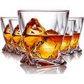 Whiskey Glasses set of 6 Crystal Old Fashioned Rock Glass Scotch Bourbon and Spirits 10 Ounce Liqueur Tumbler Thick Weighted